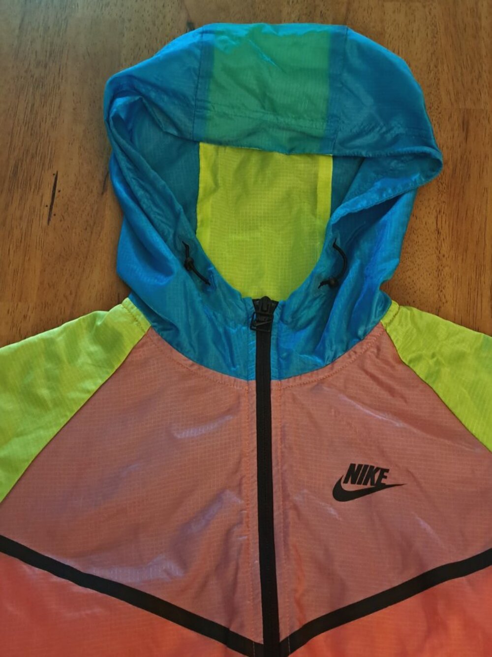 NIKE TECH Color Block woman Hyperfuse Windrunner Jacket Size Small neon 90's HTC - Picture 11 of 14